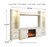 Bellaby Whitewash 5 Pc. Entertainment Center 63'' TV Stand With Fireplace Insert Glass/Stone
