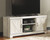 Bellaby Whitewash 5 Pc. Entertainment Center 63'' TV Stand With Fireplace Insert Glass/Stone