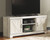 Bellaby Whitewash Entertainment Center TV Stand With Faux Firebrick Fireplace Insert