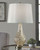 Latoya Beige Glass Table Lamp