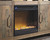 Wynnlow Gray 63'' TV Stand With Glass/Stone Fireplace Insert