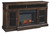Roddinton Dark Brown Xl TV Stand W/Fireplace Option