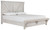 Brashland White California King Panel Bed With Bench Footboard