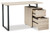 Waylowe Natural/Black Home Office Desk With Double Drawers
