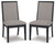 Foyland Light Gray/Black Dining Uph Side Chair (Set of 2)