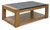 Quentina Light Brown/Black Lift Top Cocktail Table