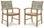 Janiyah Light Brown Rope Back Arm Chair (Set of 2)