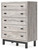 Vessalli Black/Gray Five Drawer Wide Chest