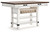 Valebeck White/Brown Rect Dining Room Counter Table With Wine Rack