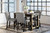 Jeanette Black/Gray 5 Pc. Counter Table, 4 Upholstered Barstools