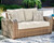 Sandy Bloom Beige Loveseat W/Cushion