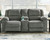 Goalie Pewter 3-Piece Reclining Loveseat With Console