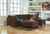 Maier Walnut 3 Pc. Right Arm Facing Corner Chaise 2 Pc Sectional, Ottoman