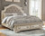 Realyn White/Brown/Beige California King Upholstered Bed 7 Pc. Dresser, Mirror, Cal King Bed, 2 Nightstands