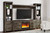 Trinell Brown 4-Piece Entertainment Center With 72" TV Stand And Glass/Stone Fireplace Insert