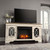 Realyn Chipped White 2 Pc. 74" TV Stand With Electric Infrared Fireplace Insert