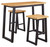 Town Brown/Black Counter Table Set (Set of 3)