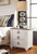 Willowton Brown/Beige/White Two Drawer Night Stand