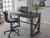 Freedan Grayish Brown Home Office Desk Top-Shelf