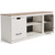 Vaibryn White/Brown LG TV Stand W/Fireplace Option