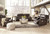 Ricmen Walnut 2 Seat Power Reclining Sofa/Couch Adj Hdrest