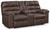 Derwin Nut Double Reclining Loveseat W/Console