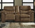Boxberg Light Brown Double Reclining Loveseat W/Console
