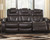 Warnerton Brown Dark Power Reclining Sofa/Couch With Adj Headrest