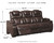 Warnerton Brown Dark Power Reclining Sofa/Couch With Adj Headrest