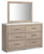Senniberg Light Brown/White 7 Pc. Dresser, Chest, Mirror, Full Panel Bed, 2 Nightstands
