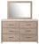 Senniberg Light Brown/White 6 Pc. Dresser, Mirror, King Panel Bed, 2 Nightstands