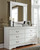 Anarasia White 6 Pc. Dresser, Mirror, Chest, Twin Sleigh Bed