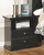 Maribel Black 5 Pc. Dresser, Mirror, Twin Panel Headboard, 2 Nightstands