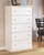 Bostwick Shoals White 8 Pc. Dresser, Mirror, Chest, Twin Panel Bed, 2 Nightstands