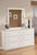 Bostwick Shoals White 6 Pc. Dresser, Mirror, Chest, King Panel Headboard, 2 Nightstands