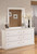 Bostwick Shoals White 3 Pc. Dresser, Mirror, Twin Panel Headboard