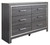 Lodanna Gray 6 Pc. Dresser, Mirror, Chest, King Upholstered Panel Headboard With Bolt On Bed Frame, Nightstand