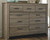 Zelen Warm Gray 8 Pc. Dresser, Mirror, Chest, Full Panel Bed, 2 Nightstands