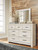 Bellaby Whitewash 7 Pc. Dresser, Mirror, Chest, King Panel Headboard With Bolt On Bed Frame, 2 Nightstands