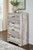 Hodanna Whitewash 7 Pc. Dresser, Mirror, Chest, King Crossbuck Panel Bed, 2 Nightstands