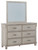 Hollentown Whitewash 3 Pc. Dresser, Mirror, Full Panel Bed
