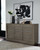 Anibecca Weathered Gray 4 Pc. Dresser, Mirror, King Upholstered Bed