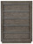 Anibecca Weathered Gray Five Drawer Chest