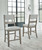 Moreshire Bisque 9 Pc. Counter Table, 6 Upholstered Barstools, 2 Display Cabinets