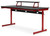 Lynxtyn Red/Black Home Office Desk With Raised Monitor Stand