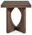 Abbianna Medium Brown Square End Table