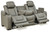 Backtrack Gray Power Reclining Sofa/Couch With Adj Headrest