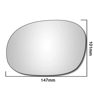 Citroen C3 Mk1 2003–2010 Left – UK Passenger Side Convex – Stick On replacement mirror glass