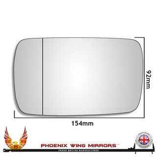 Left Hand Passenger Side BMW 3 Series E21 / E30 / E36 / E46 Wide Angle Wing Mirror Glass