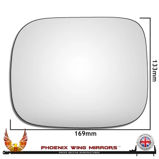 Volvo XC90 2007–2009 left passenger convex wing door mirror glass with adhesive